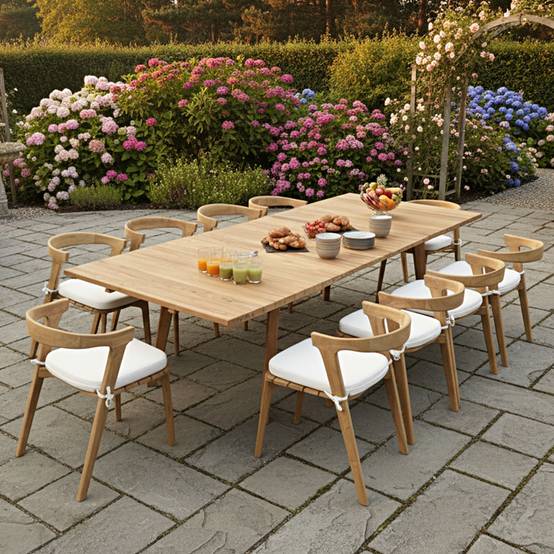 Teck'Attitude - Table extensible rectangulaire teck massif 190/290 x 100 cm Flora XL - TECK'Attitude - Image 7