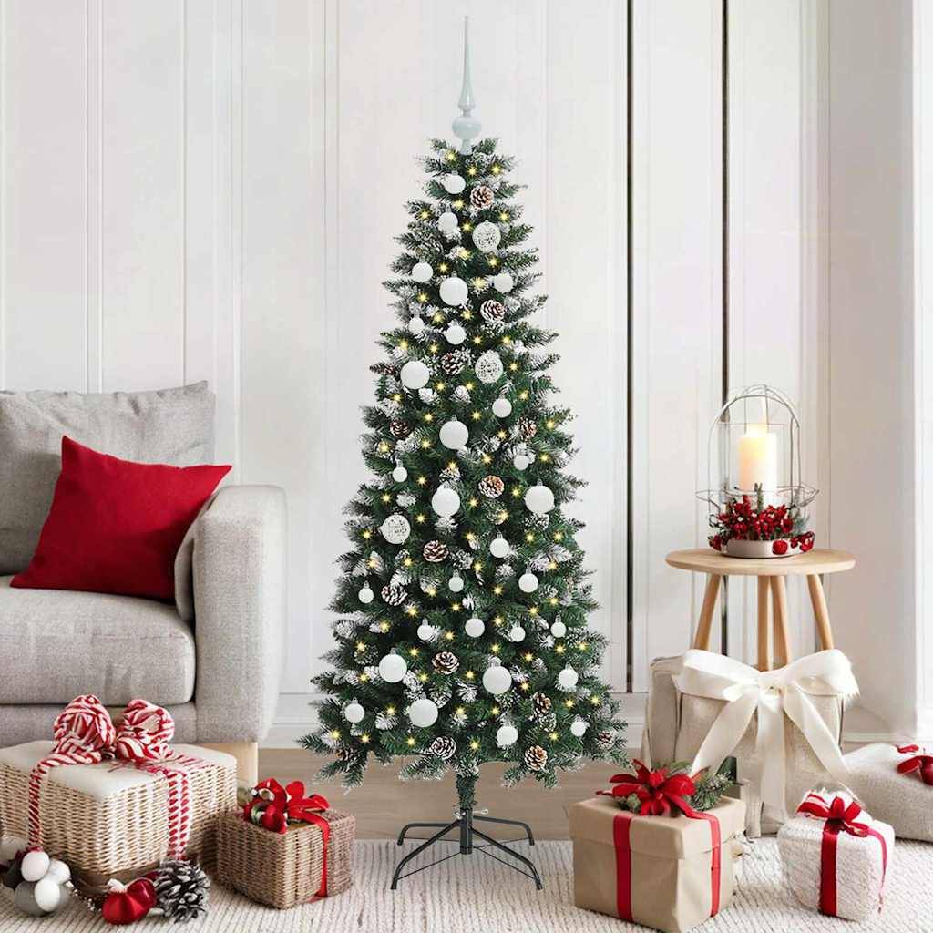 Sapin de Noël | Arbre de Noël artificiel Vert 150 cm PVC, plastique et acier Maison Chic - Image 2
