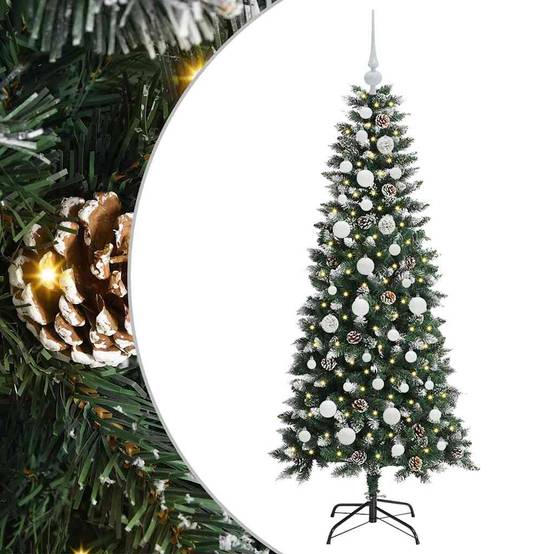 Sapin de Noël | Arbre de Noël artificiel Vert 150 cm PVC, plastique et acier Maison Chic - Image 1