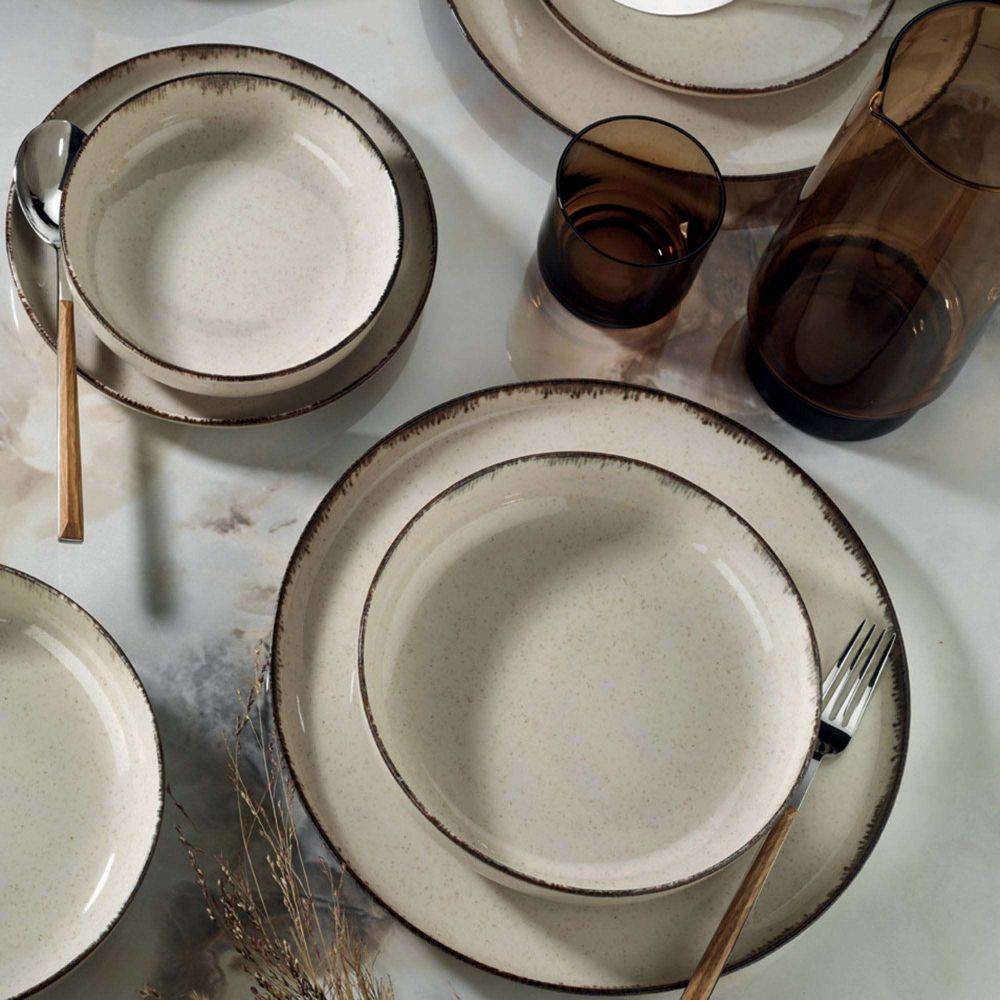 Hanah Home - Service de table en porcelaine Dinner 18 pièces Cannelle - Image 2