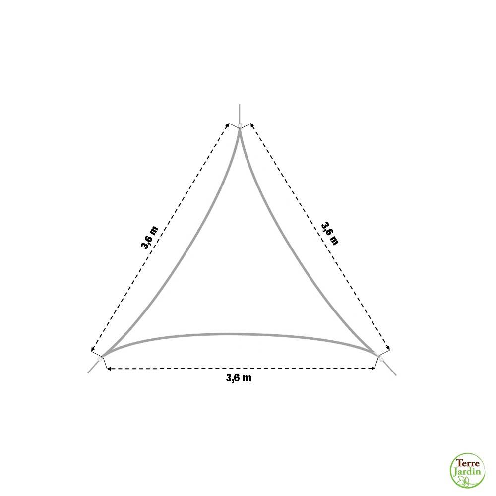 Terre Jardin - Voile d'ombrage triangulaire 3.6 mètres Taupe - Image 3