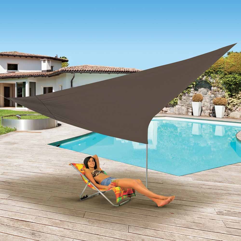 Terre Jardin - Voile d'ombrage triangulaire 3.6 mètres Taupe - Image 2