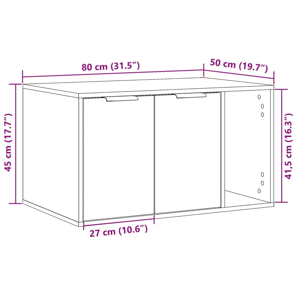 Vidaxl - Meuble de bac à litière pour chat chêne artisanal 80x50x45 cm vidaXL 857741 - Image 3
