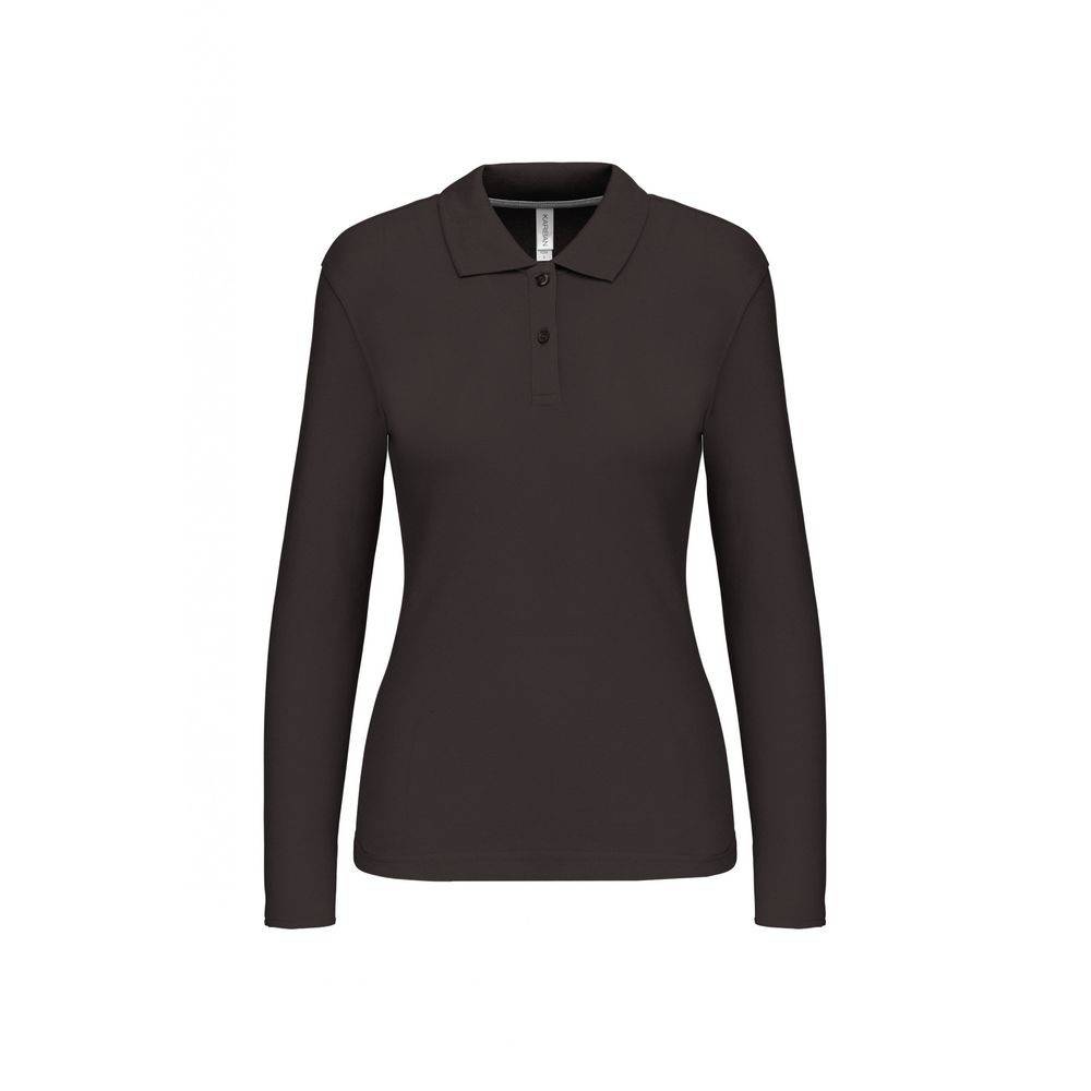 Polo de travail femme manches longues Kariban 100% coton Gris Foncé XL - Image 1