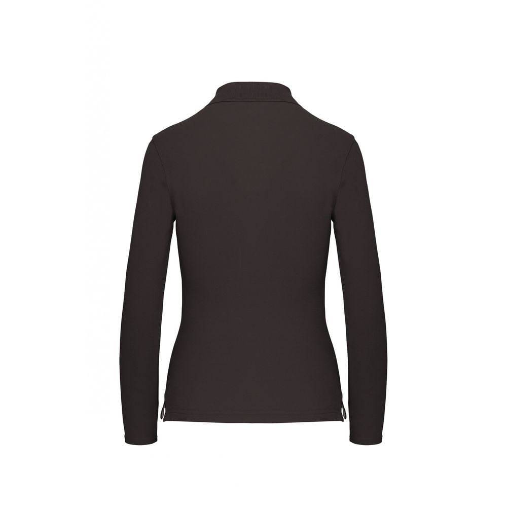 Polo de travail femme manches longues Kariban 100% coton Gris Foncé XL - Image 2