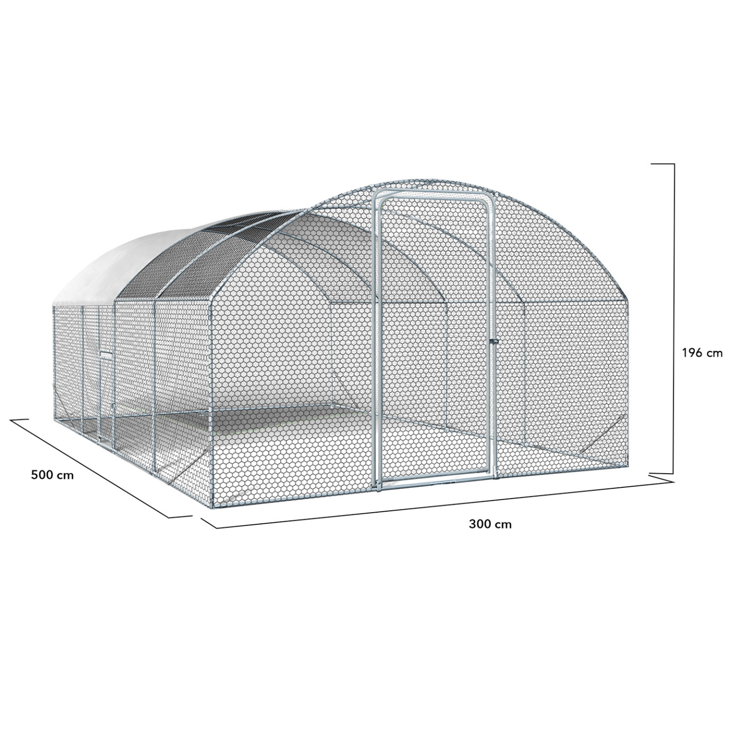 Enclos poulailler dôme 15 m² parc grillagé 3x5 m avec porte latérale – IDMarket - Image 4