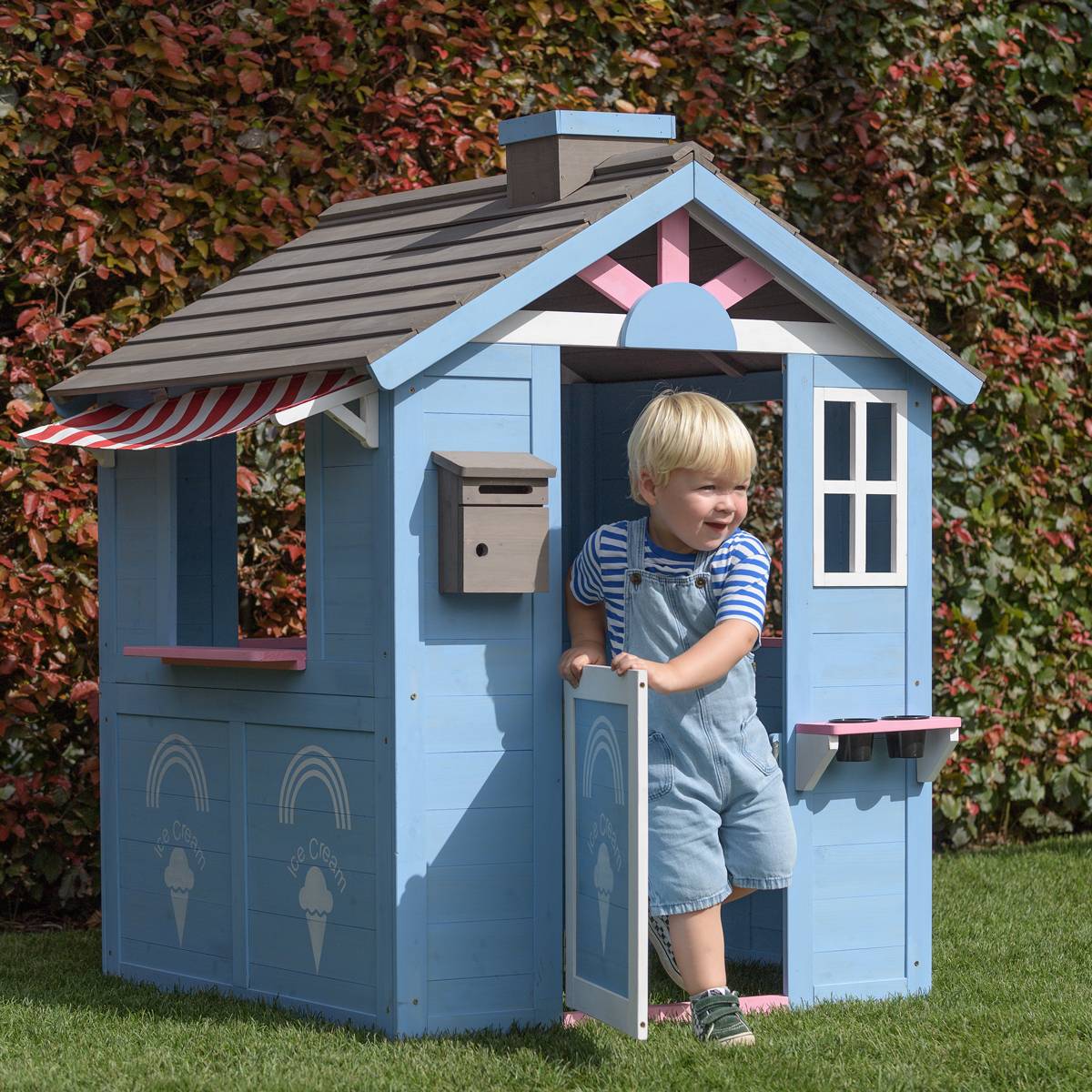 Eden Partenaire Jardin - Maisonnette en bois bleu ciel - thème Marchand de Glaces - Image 1
