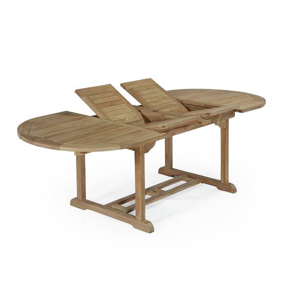 Table extensible ovale teck massif Vérone 160/240 x 100 cm - TECK'Attitude - Image 1