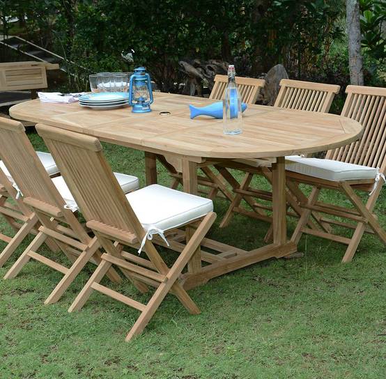 Table extensible ovale teck massif Vérone 160/240 x 100 cm - TECK'Attitude - Image 2
