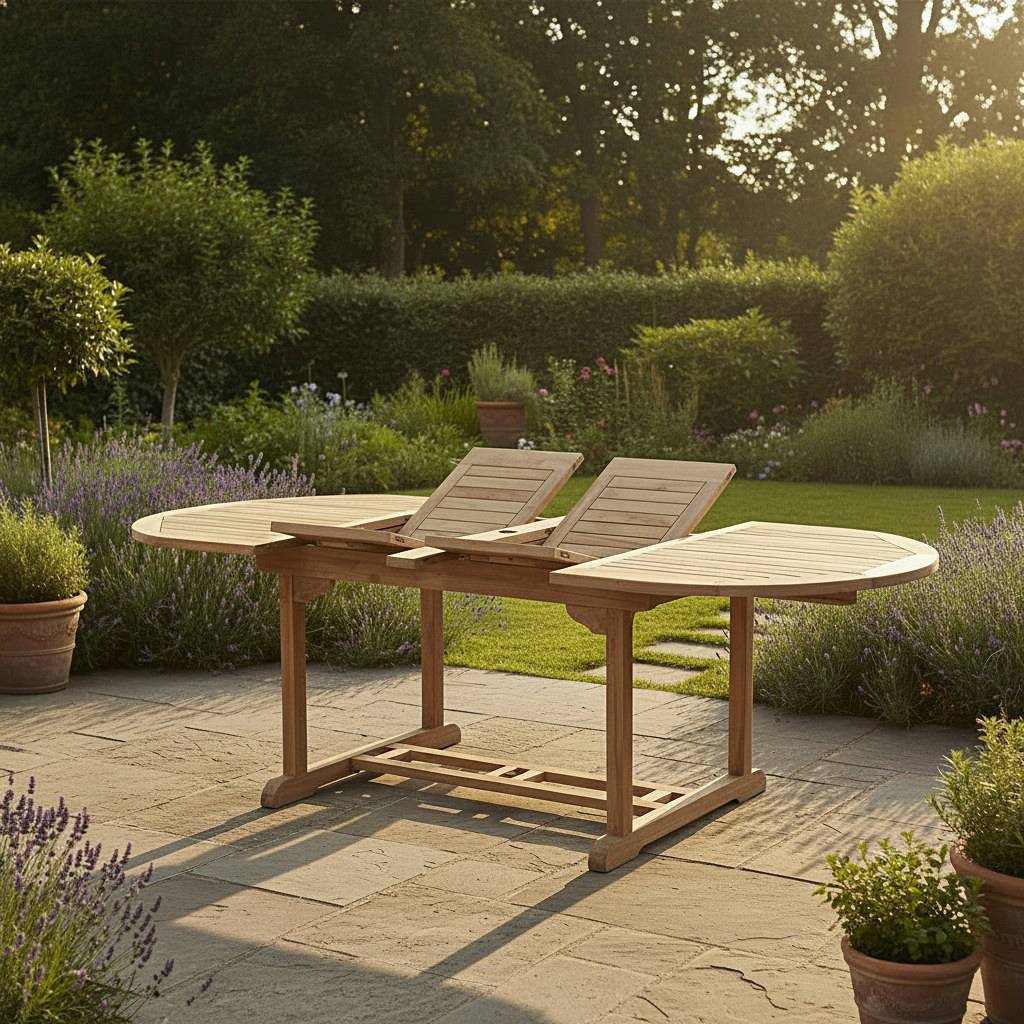 Teck'Attitude - Table extensible ovale teck massif Vérone 160/240 x 100 cm - TECK'Attitude - Image 3