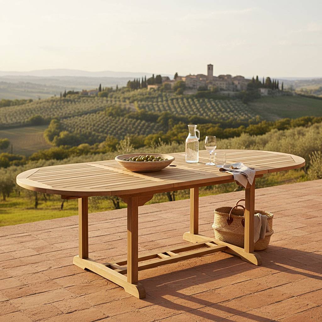 Teck'Attitude - Table extensible ovale teck massif Vérone 160/240 x 100 cm - TECK'Attitude - Image 8