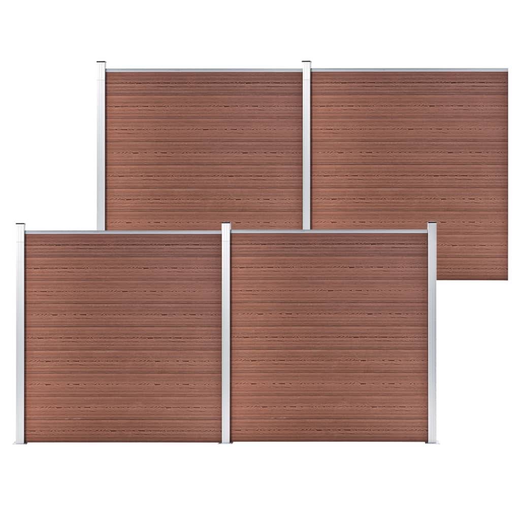 Clôture de jardin WPC 699 x 186 cm Marron - PANGIVO - Image 1