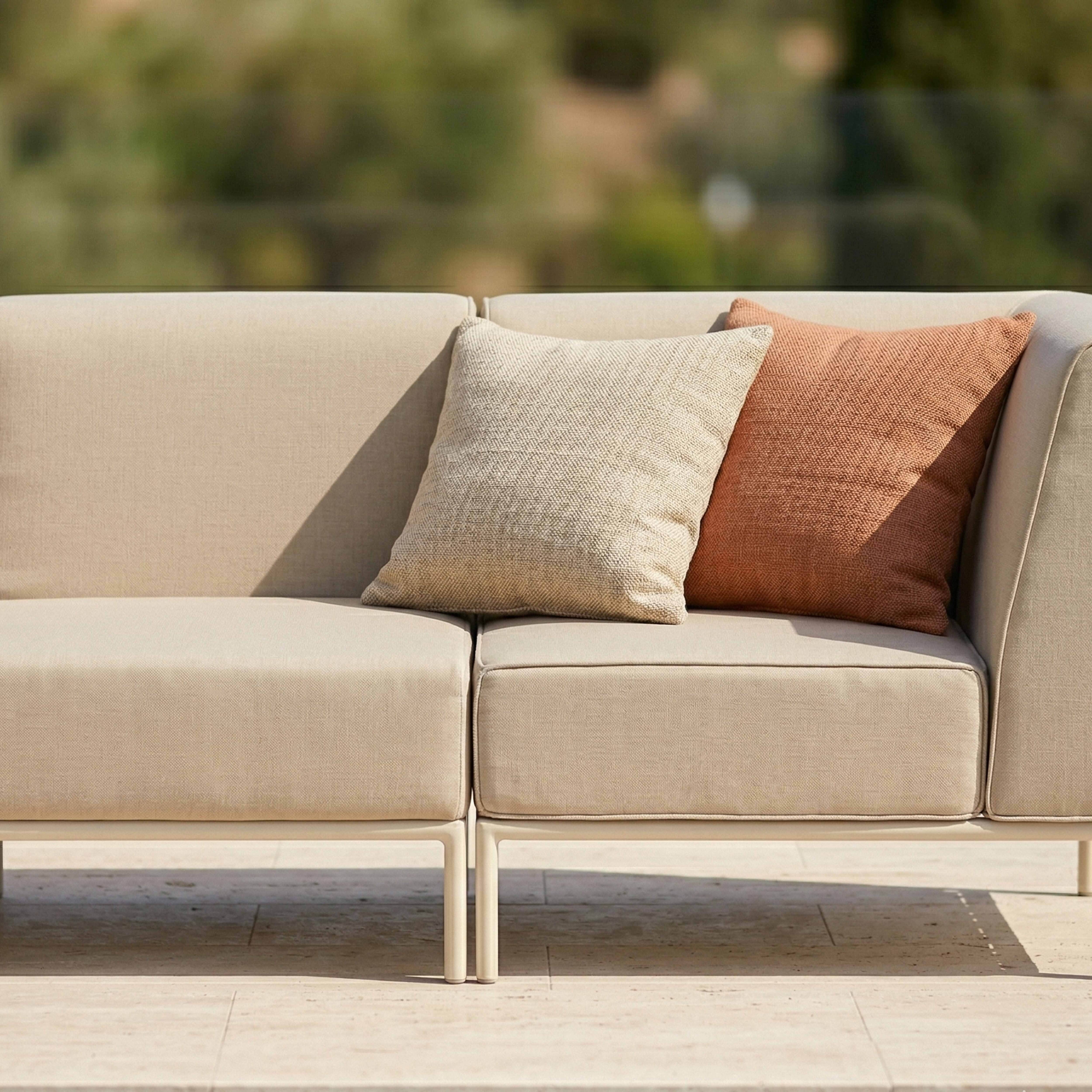 Oviala - Salon de jardin bas modulable uni 5 places beige Patio - Oviala - Image 4