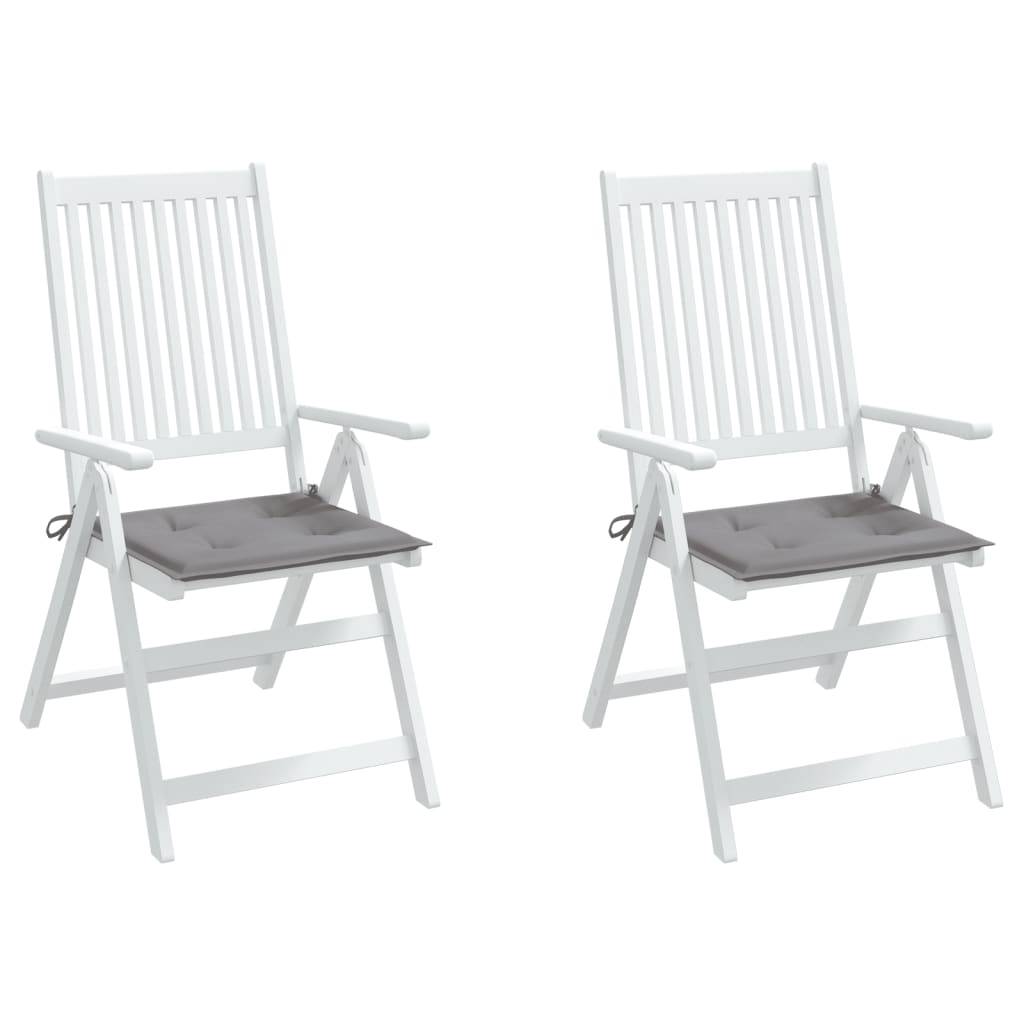 Coussins de chaise de jardin polyester gris 50 x 50 x 4 cm, poids:0.69kg - PANGIVO - Image 4