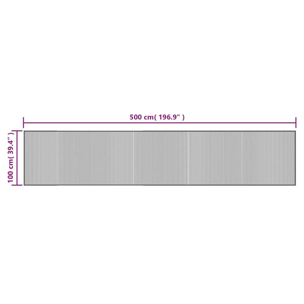 Très Long Tapis de Couloir Gris en Bambou pour Espace Professionnel ou Privé 100x500 cm – ComfortXL Outdoor Living - Image 8