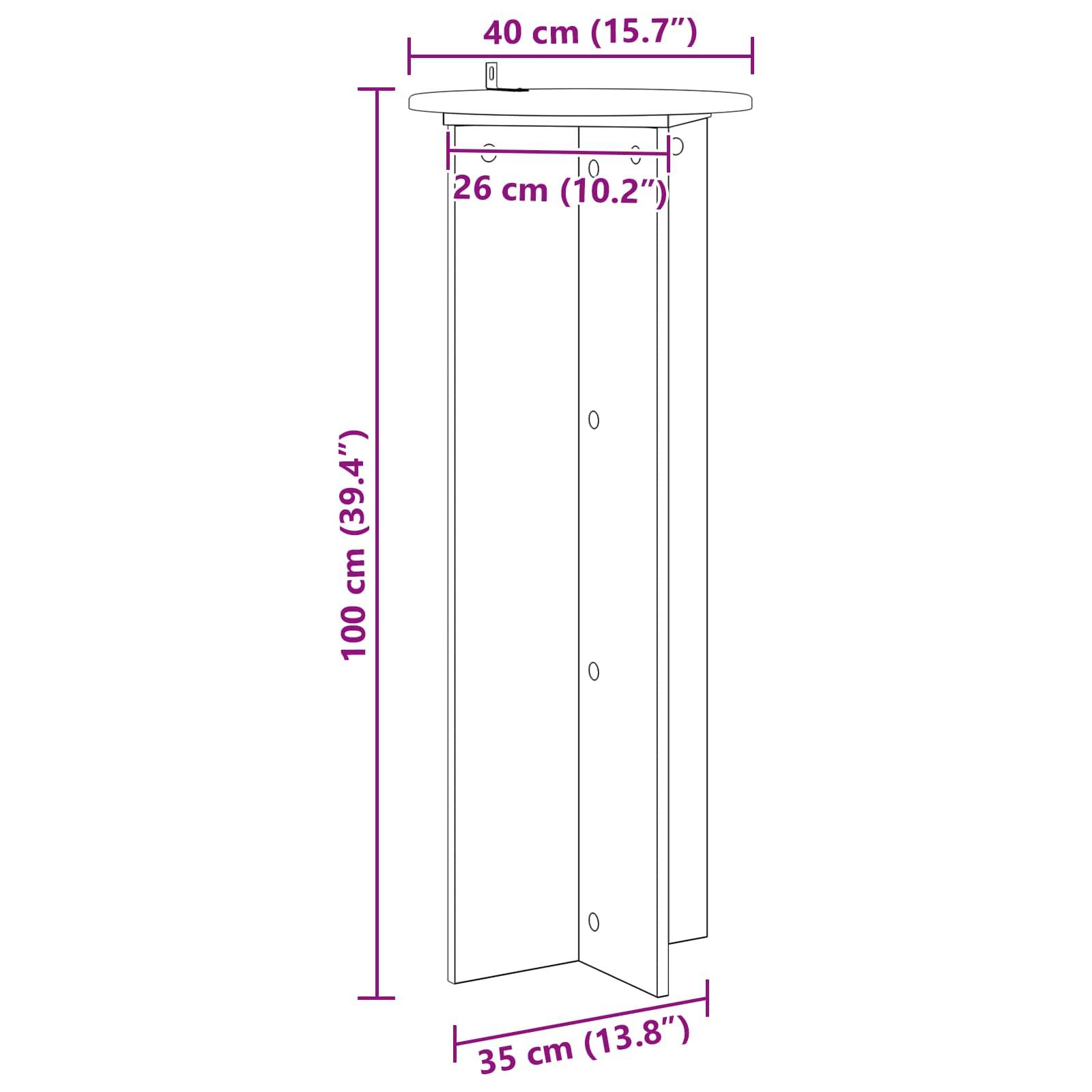 Vidaxl - Support de Plante 2 pcs Chêne Sonoma Ø40 x 100 cm vidaXL 899692 - Image 3