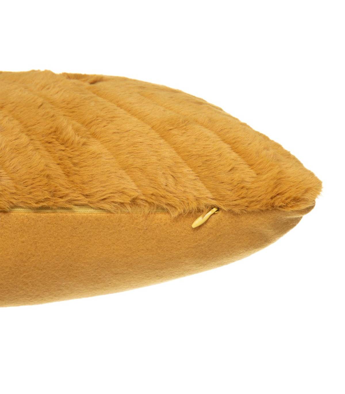 Coussin déhoussable Ocre en Fourrure motif en relief  45 x 45 cm - Image 3