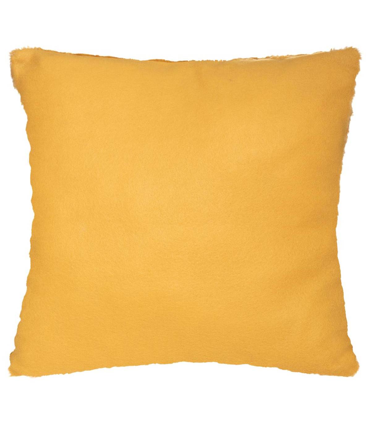Coussin déhoussable Ocre en Fourrure motif en relief  45 x 45 cm - Image 2