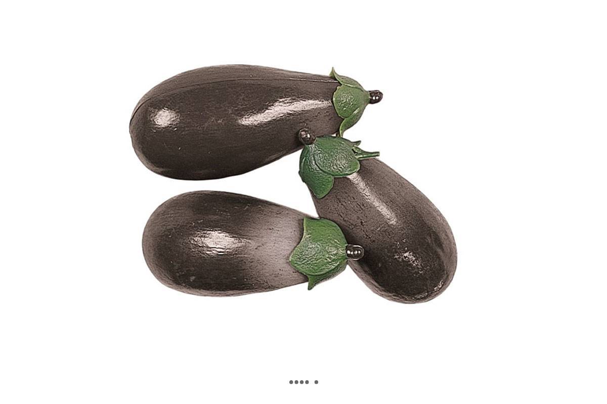Artificielles - Aubergines artificielles en lot de 3 en Plastique soufflé L 135x60 mm - Image 2