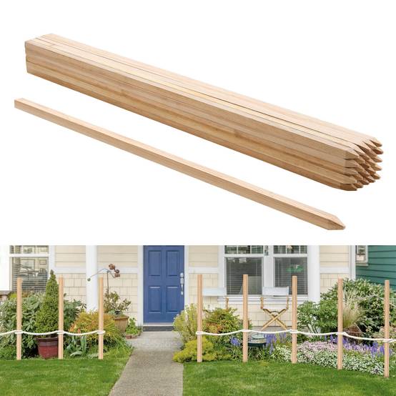 VEVOR Piquets Clôture Jardin Bois Poteaux à Pointe 25 PCS 19,05x19,05x1219,2 mm - Image 1