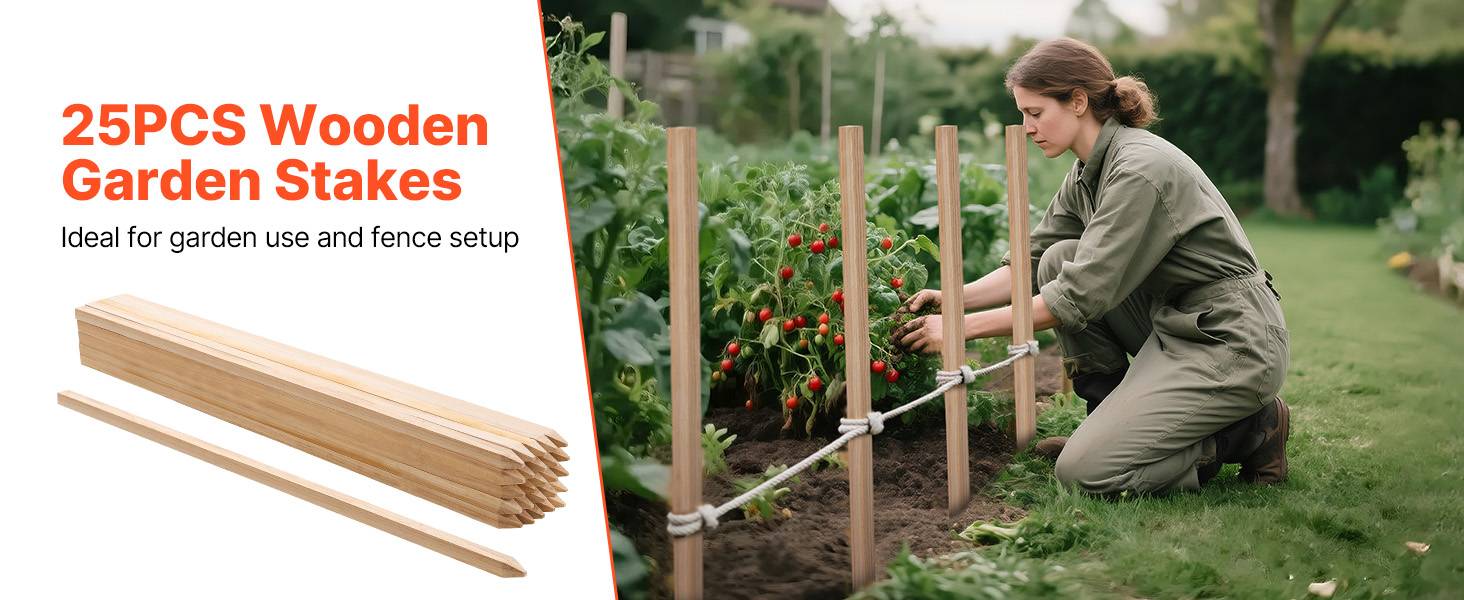VEVOR Piquets Clôture Jardin Bois Poteaux à Pointe 25 PCS 19,05x19,05x1219,2 mm - Image 9