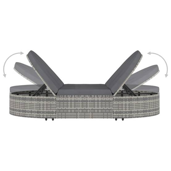 Prolenta Premium - Chaise longue pliante/transat Cecily Gris 198 X 138 X 28 cm - P87209G - Image 5