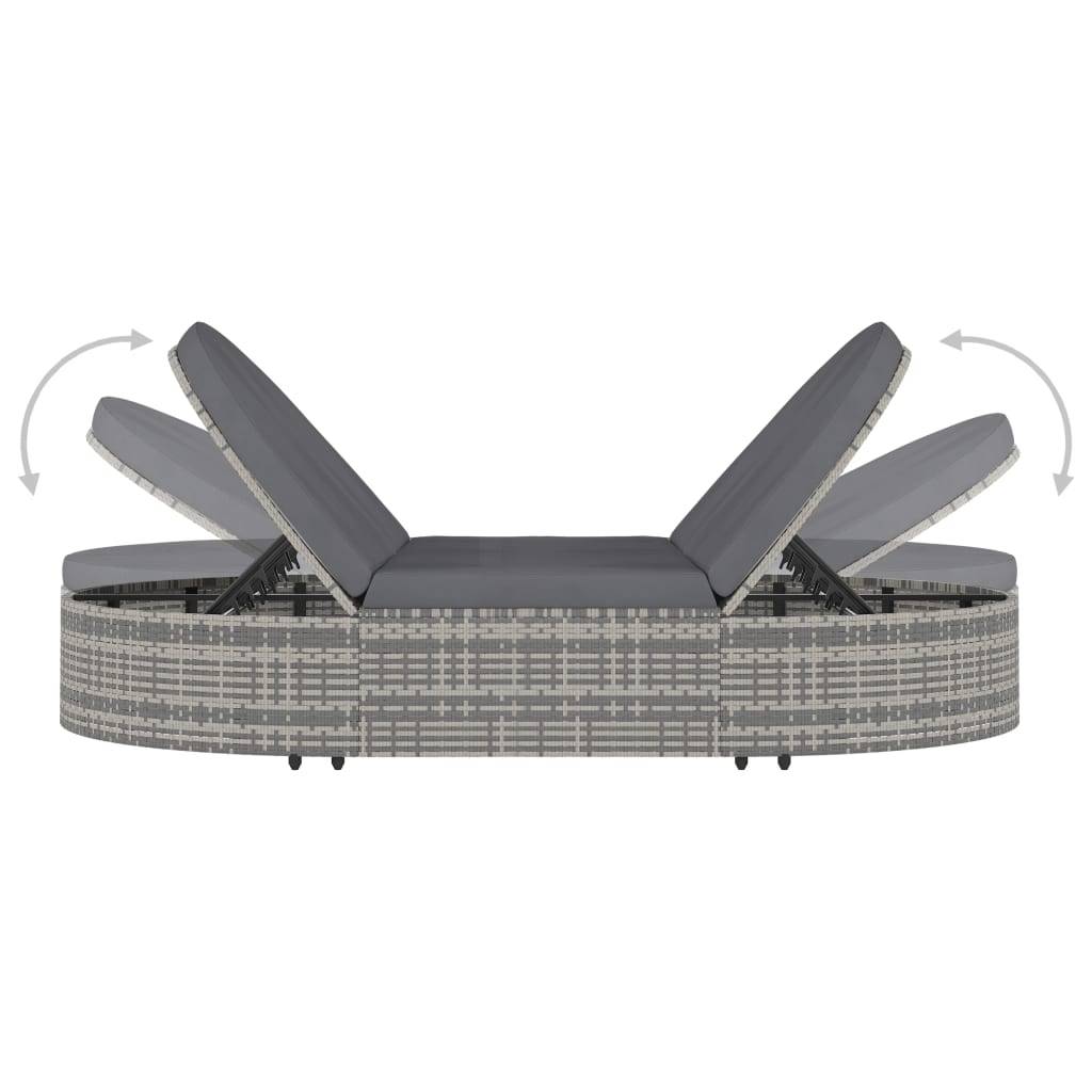 Prolenta Premium - Chaise longue pliante/transat  Cecily Gris  198 X 138 X 28 cm  - P87209G - Image 5
