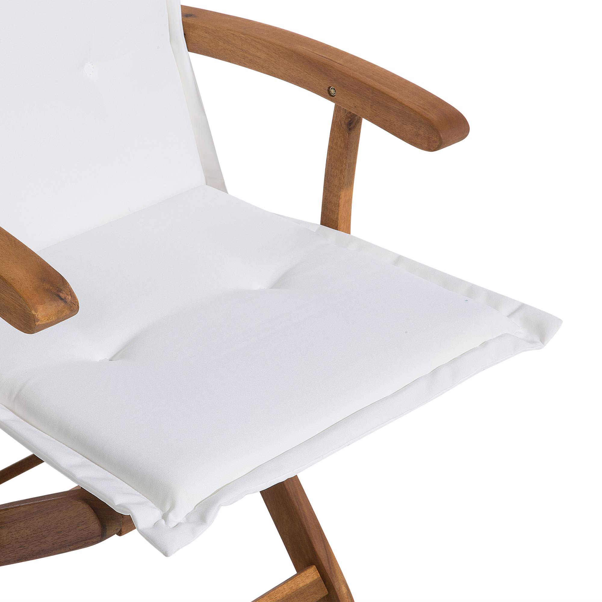 Chaise de jardin Acacia Blanc cassé MAUI Beliani - Image 3