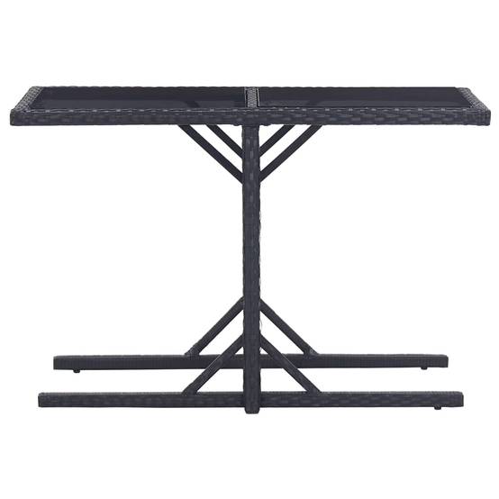 PANGIVO - Table de jardin Verre et Résine tressée Noire 110 x 53 x 72 cm - PANGIVO - Image 2