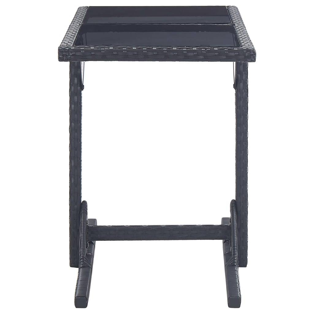 PANGIVO - Table de jardin Verre et Résine tressée Noire 110 x 53 x 72 cm - PANGIVO - Image 3