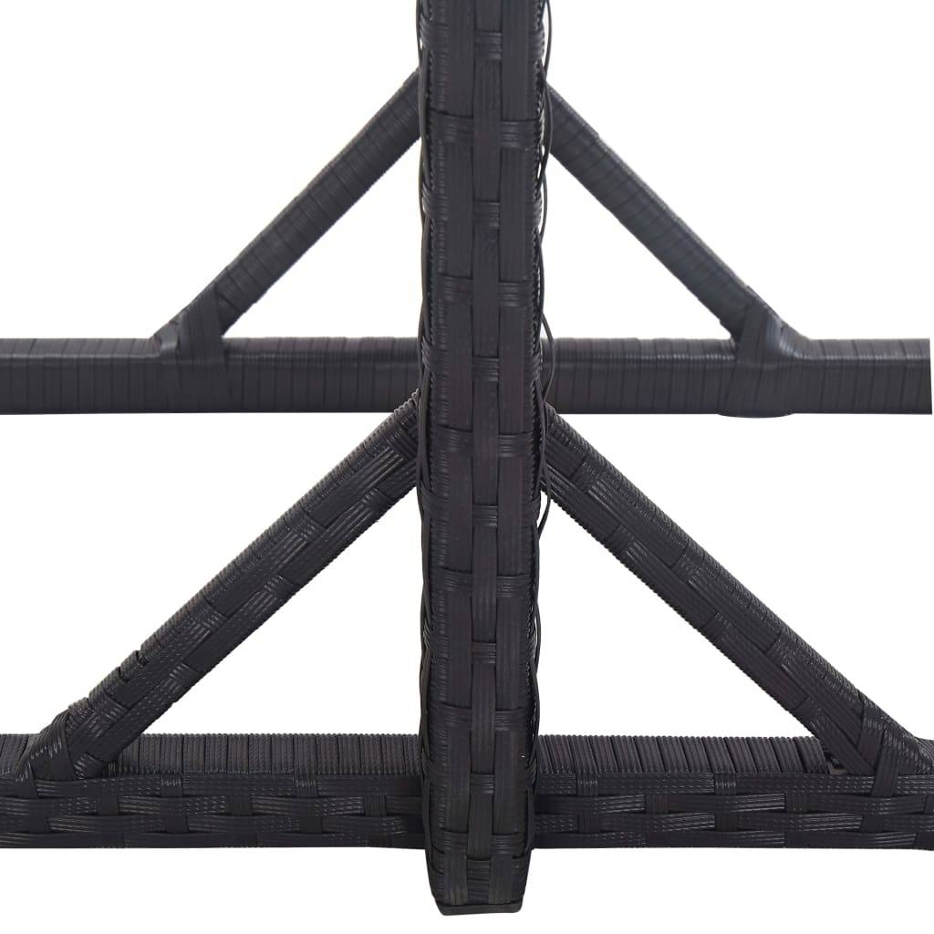 PANGIVO - Table de jardin Verre et Résine tressée Noire 110 x 53 x 72 cm - PANGIVO - Image 4