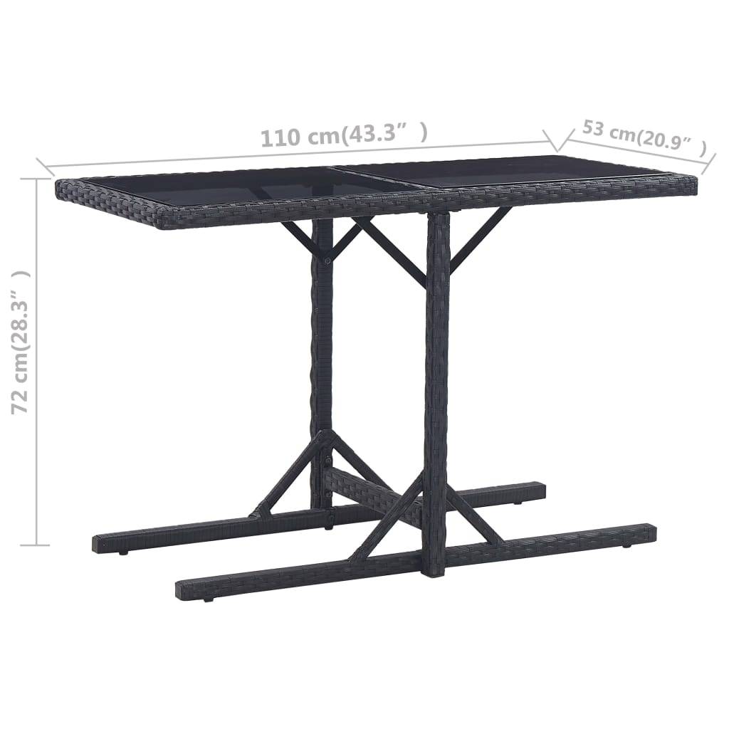 PANGIVO - Table de jardin Verre et Résine tressée Noire 110 x 53 x 72 cm - PANGIVO - Image 6