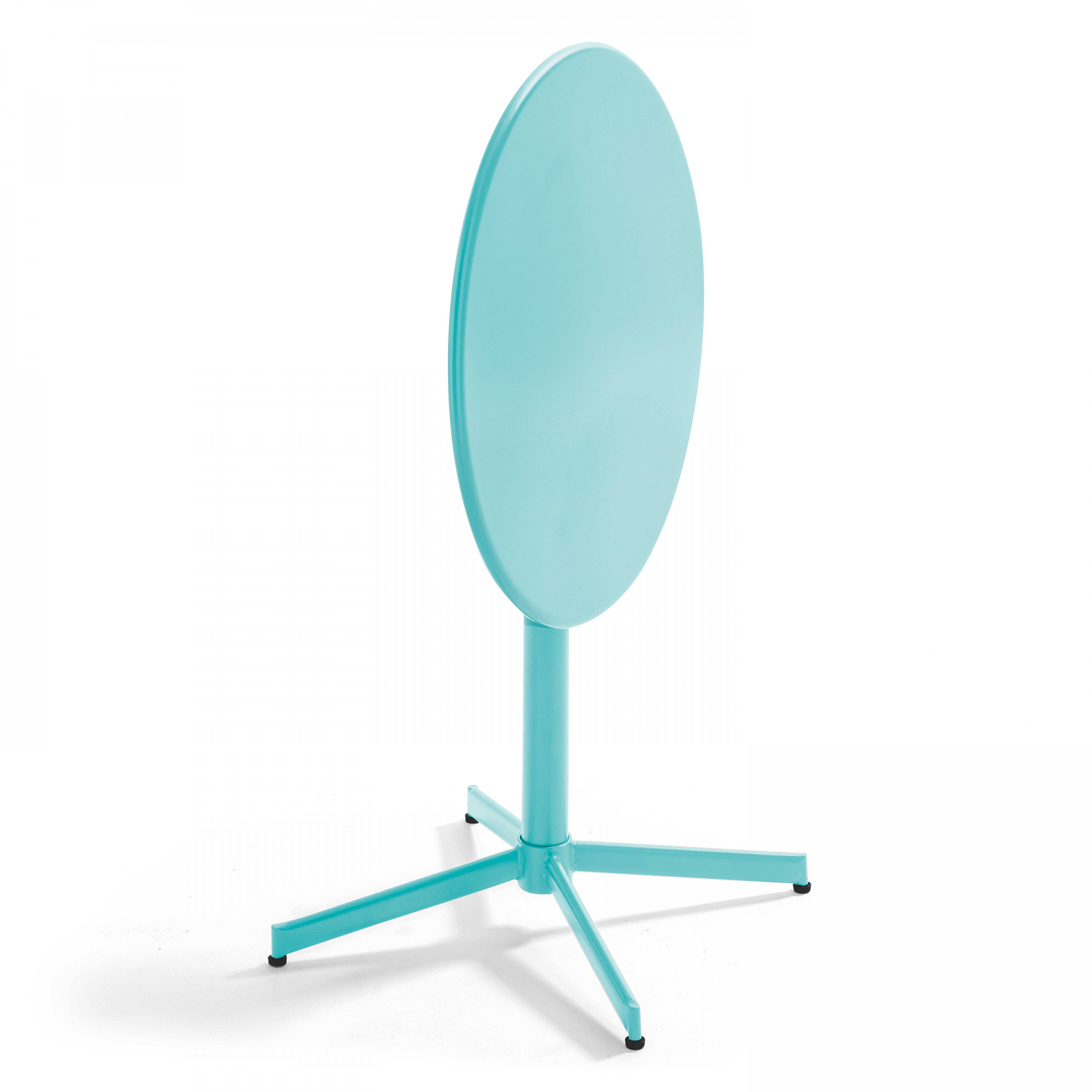 Oviala - Ensemble table de jardin et 4 fauteuils métal turquoise Palavas - Oviala - Image 5
