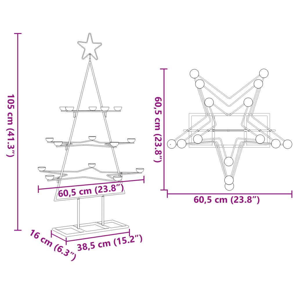 Vidaxl - Arbre de Noël en métal pour décoration noir 105 cm vidaXL 4018963 - Image 3