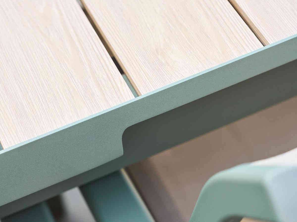 Hesperide - Table de jardin rectangulaire extensible en aluminium Evasion Lin/Vert Laurier Graphite 10/12 places + 10 fauteuils Piazza - Hespéride - Image 5