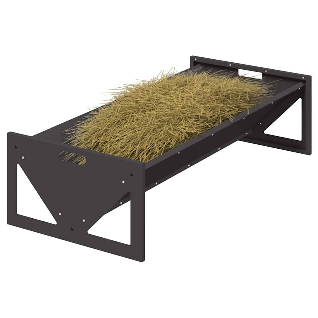 Auge Bétail Acier 10kg Mangeoire Sol Jardin Ferme Noir - ComfortXL Outdoor Living - Image 3