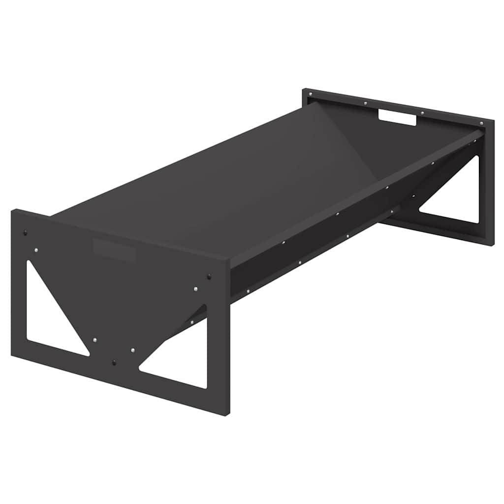 Auge Bétail Acier 10kg Mangeoire Sol Jardin Ferme Noir - ComfortXL Outdoor Living - Image 2