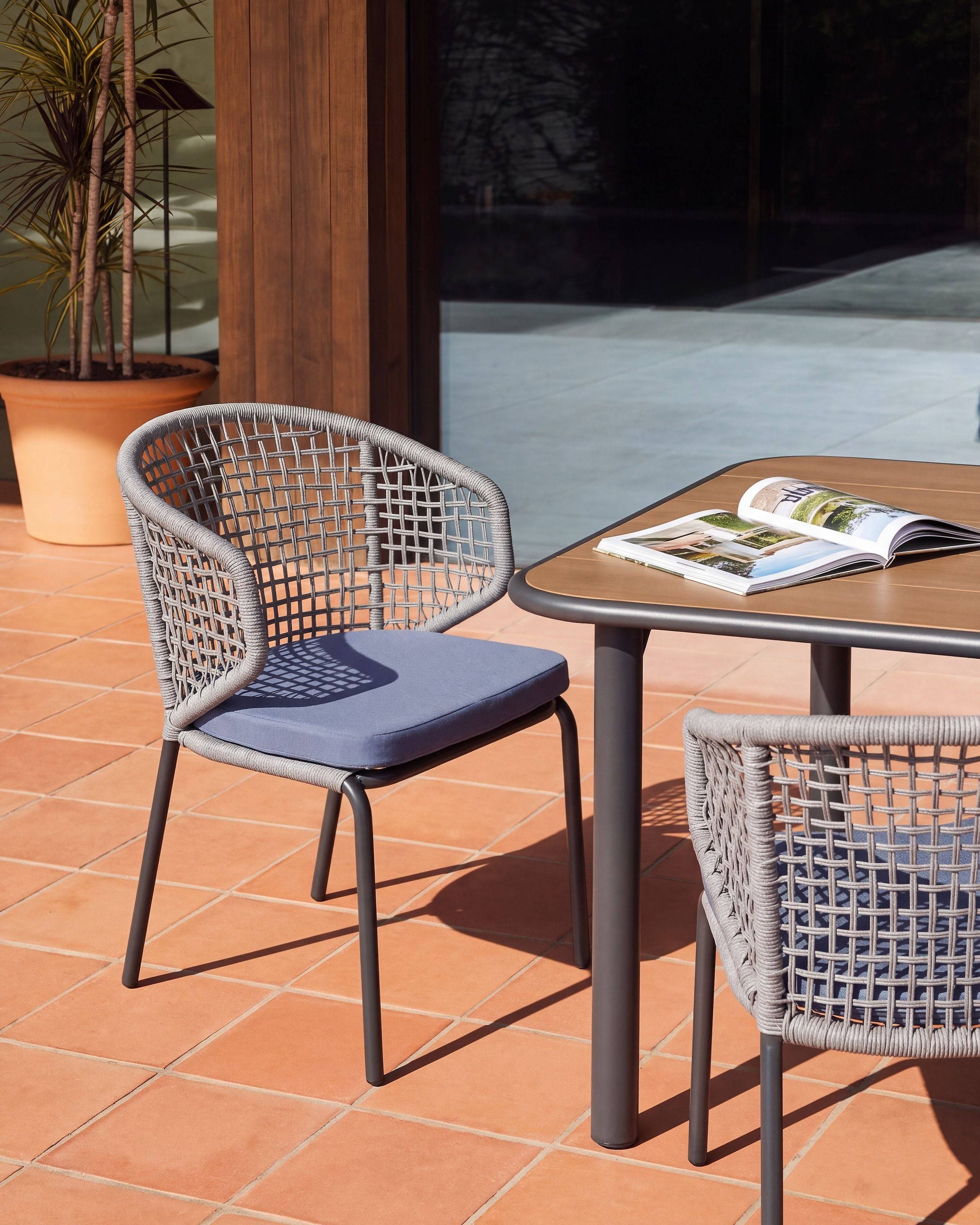 Beliani - Chaise de jardin Aluminium Gris PALMI - 50x50x81- Beliani - Image 1