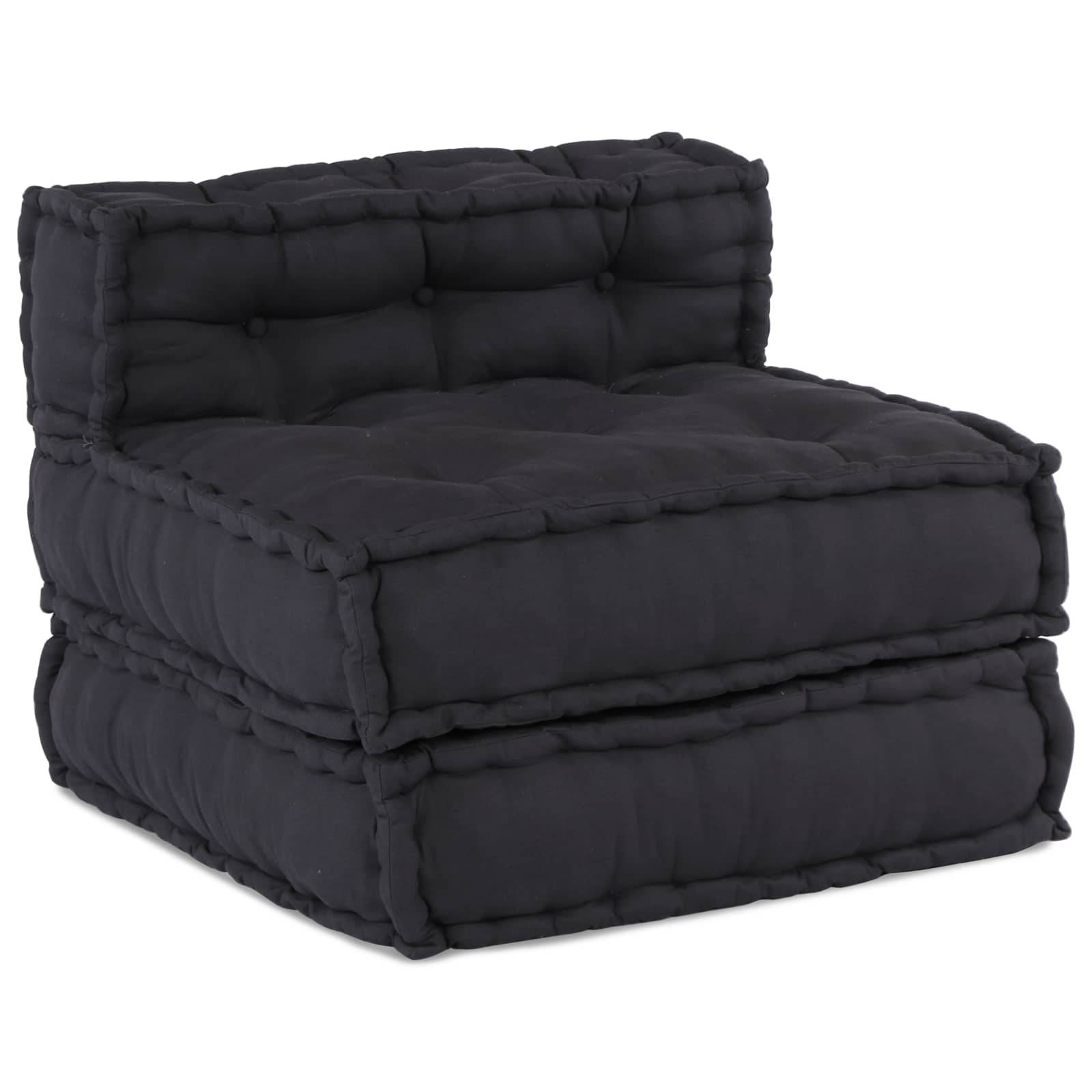 Canapé modulaire 3 places tissu anthracite 210 x 70 x 56 cm - PANGIVO - Image 6