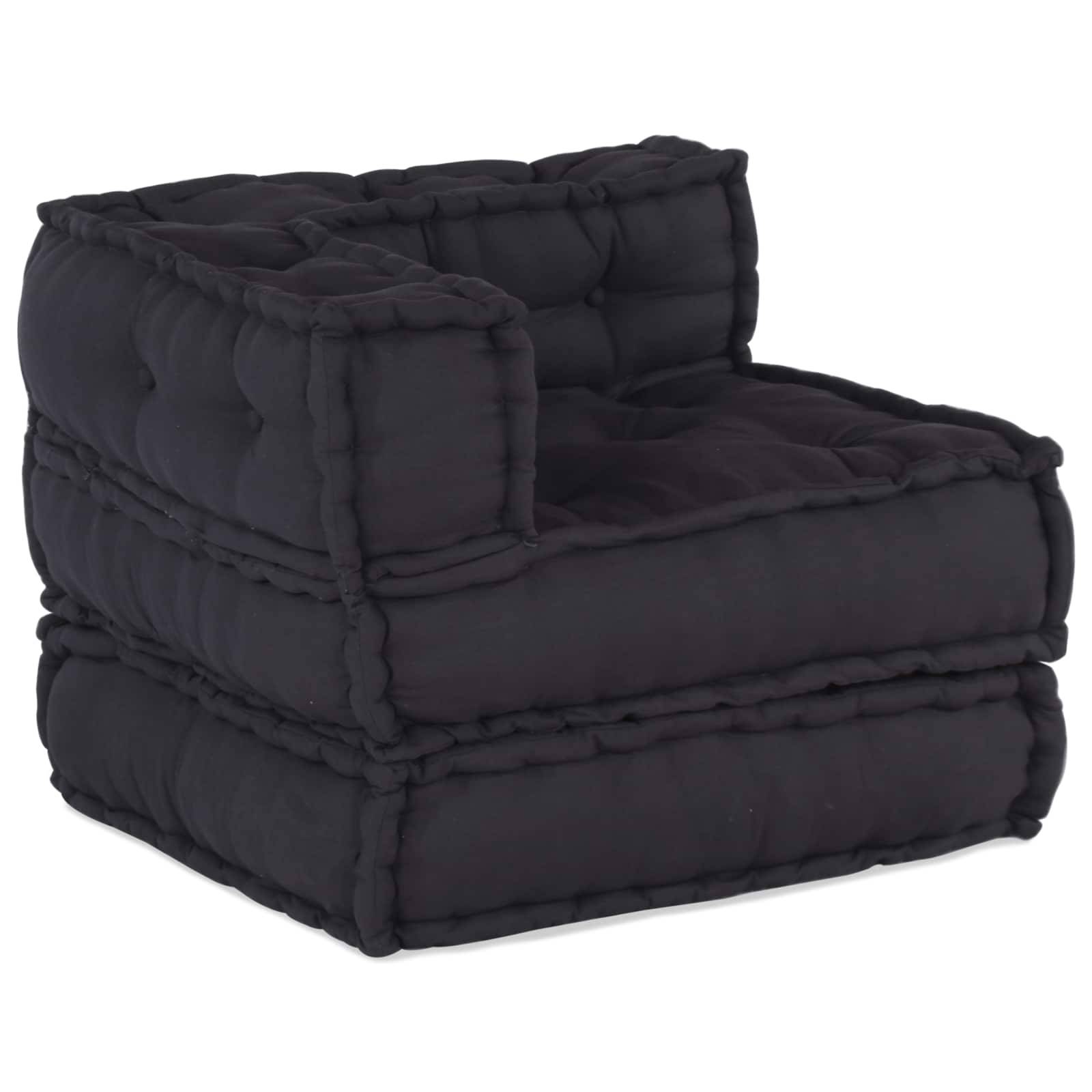 Canapé modulaire 3 places tissu anthracite 210 x 70 x 56 cm - PANGIVO - Image 1