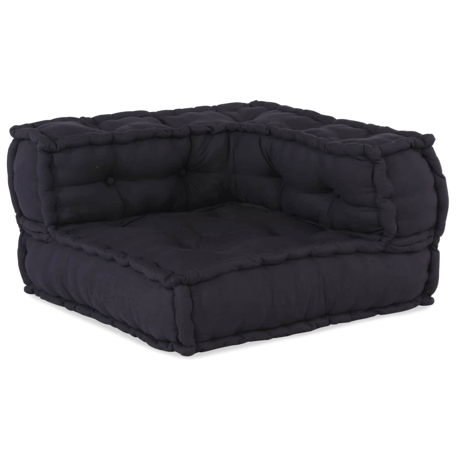 Canapé modulaire 3 places tissu anthracite 210 x 70 x 56 cm - PANGIVO - Image 2
