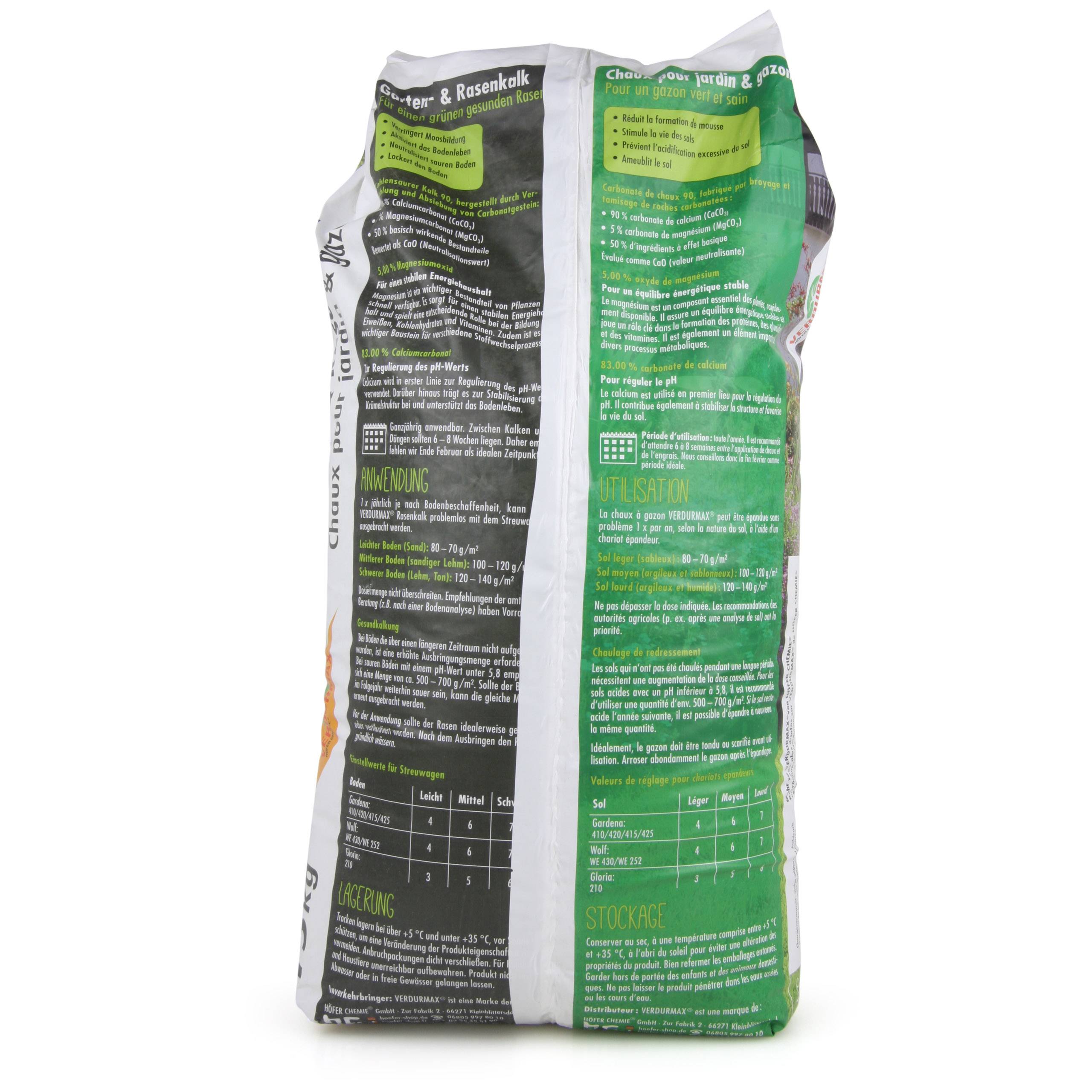15 kg VERDURMAX® Chaux pour jardin et pelouse x 66 - Image 5