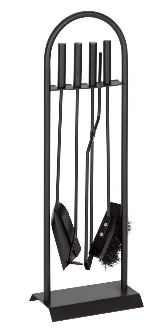Serviteur de cheminée 5 pièces acier noir 67x25x12cm - PRACTO HOME ...