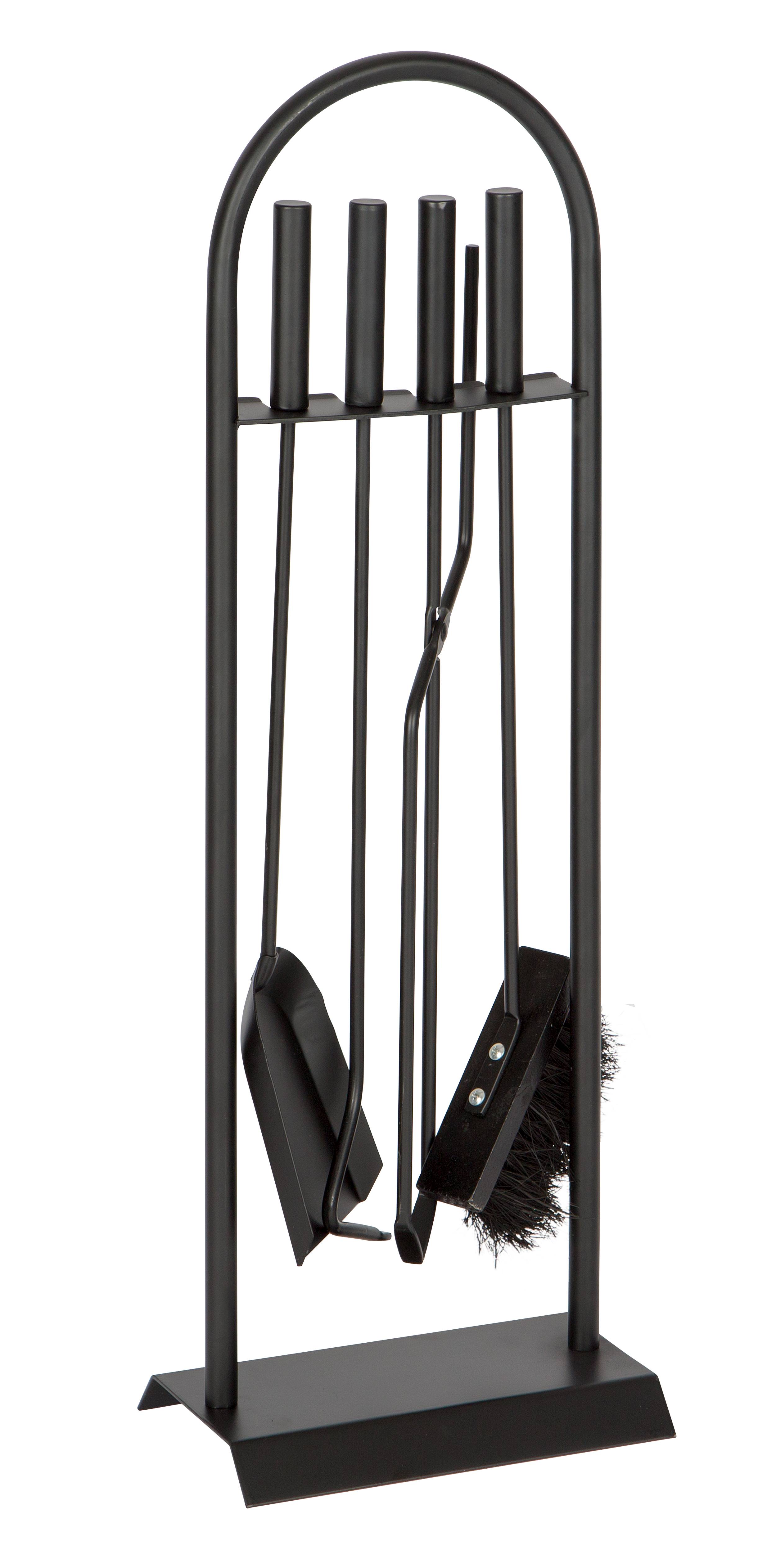 Serviteur de cheminée 5 pièces acier noir 67x25x12cm - PRACTO HOME ...