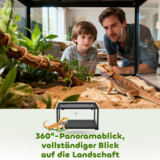 Terrarium pour reptiles verre noir 60 x 45 x 32 cm - PANGIVO - Image 10