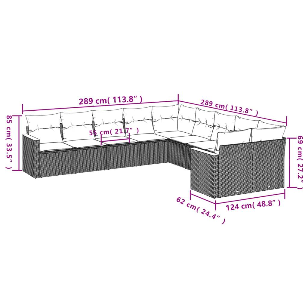 ComfortXL - Salon de jardin en poly rotin 10 places modulable avec rangement intégré Noir et coussins Bleus – ComfortXL Outdoor Living - Image 7