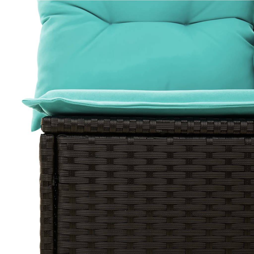 ComfortXL - Salon de jardin en poly rotin 10 places modulable avec rangement intégré Noir et coussins Bleus – ComfortXL Outdoor Living - Image 6