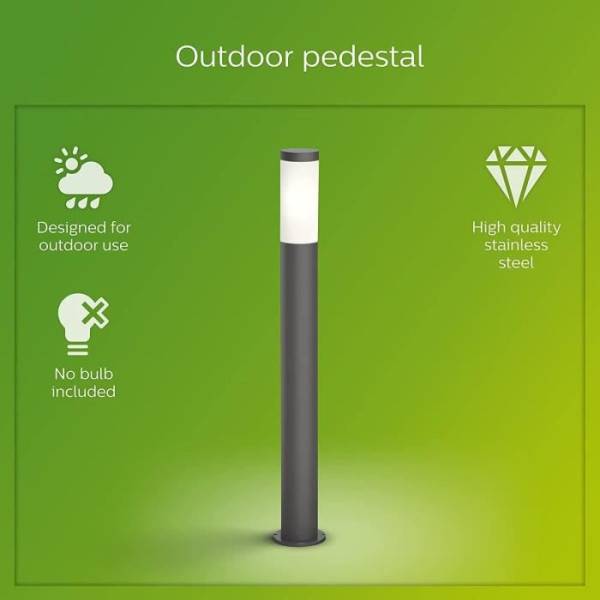 Philips - Lampadaire d'extérieur PHILIPS UTRECHT - Anthracite - 20W - Résistant aux intempéries - Image 1