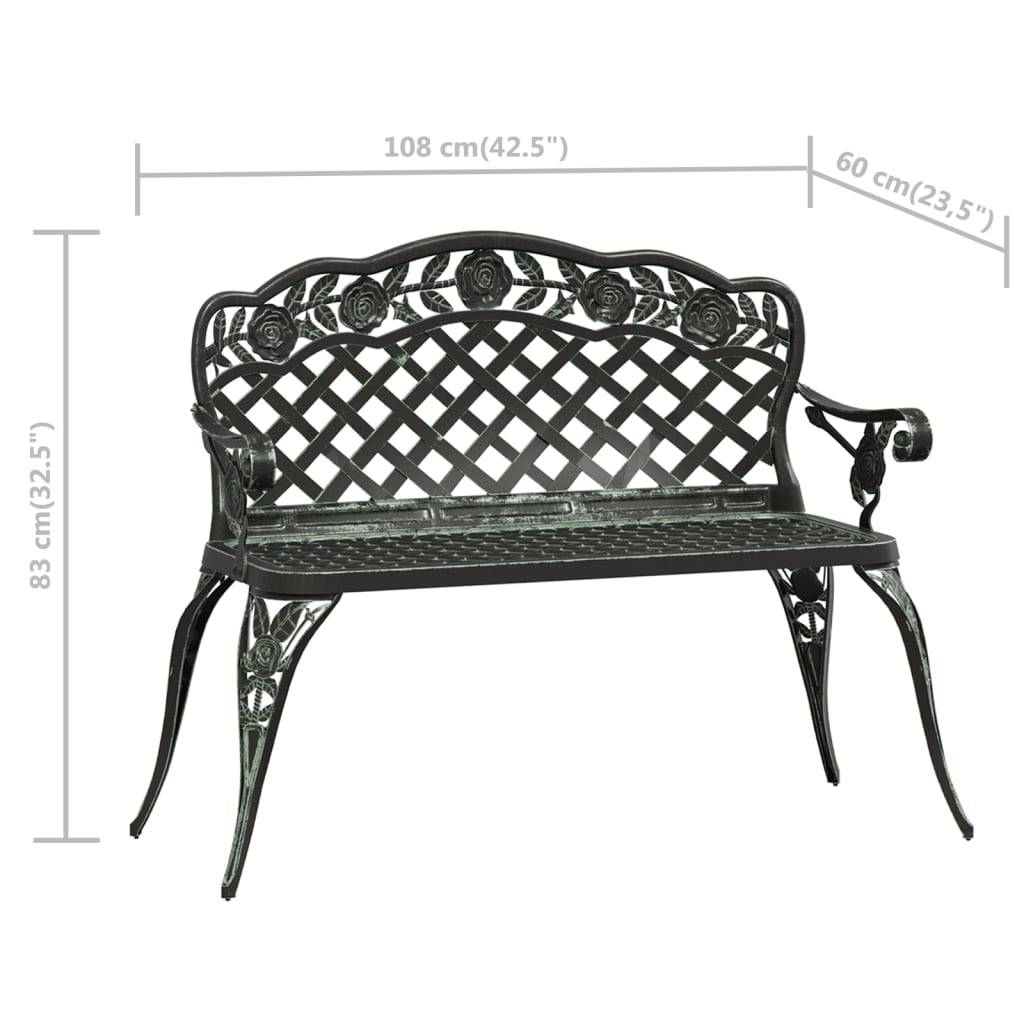 Maison Chic - Banc de jardin - Banc d'extérieur - Banquette 108 cm Aluminium coulé Vert - Image 7