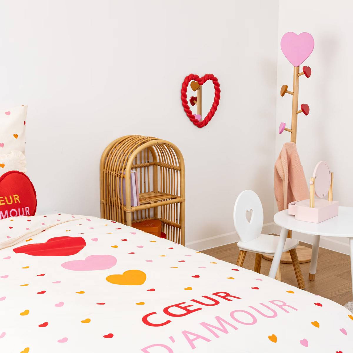 Miroir Enfant Cœur Torsadé "Amour" 33cm Rouge - Image 4